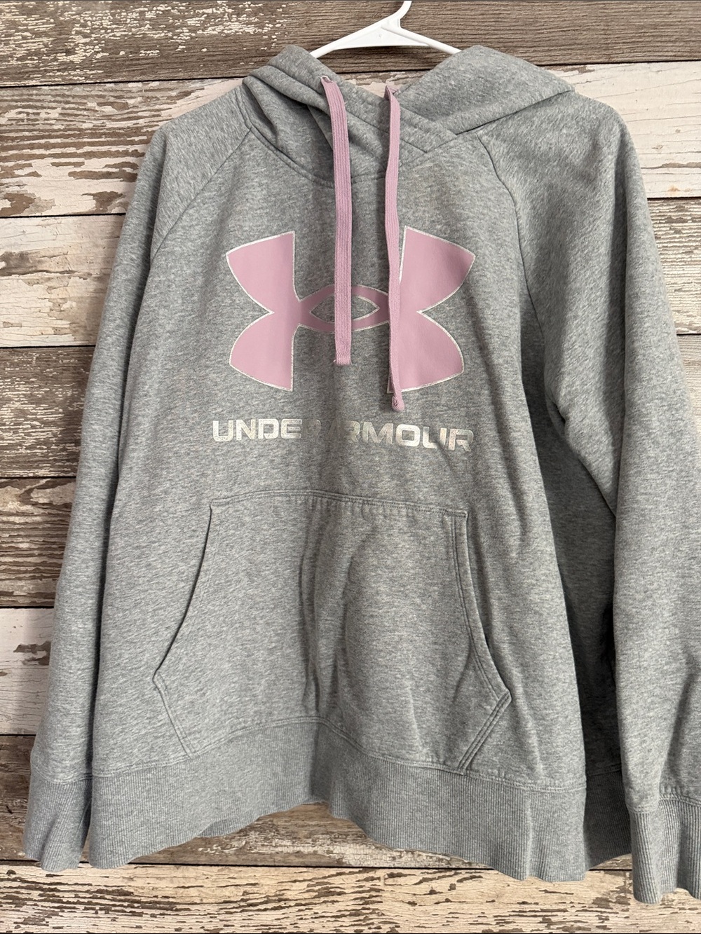 Under Armour women’s 2X grey purple sweatshirt hoodie
